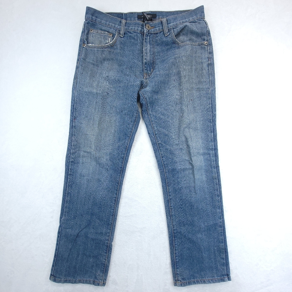 M SOCIETY Straight Leg Jeans Men's 32x30 (Actual 32x28) Blue Stretch Denim
